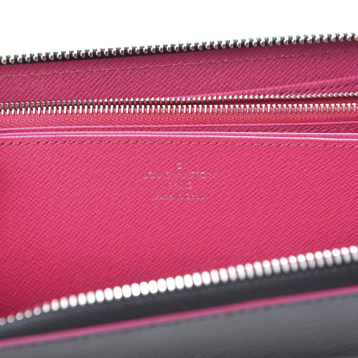 Epi Zippy Wallet Black Hot Pink