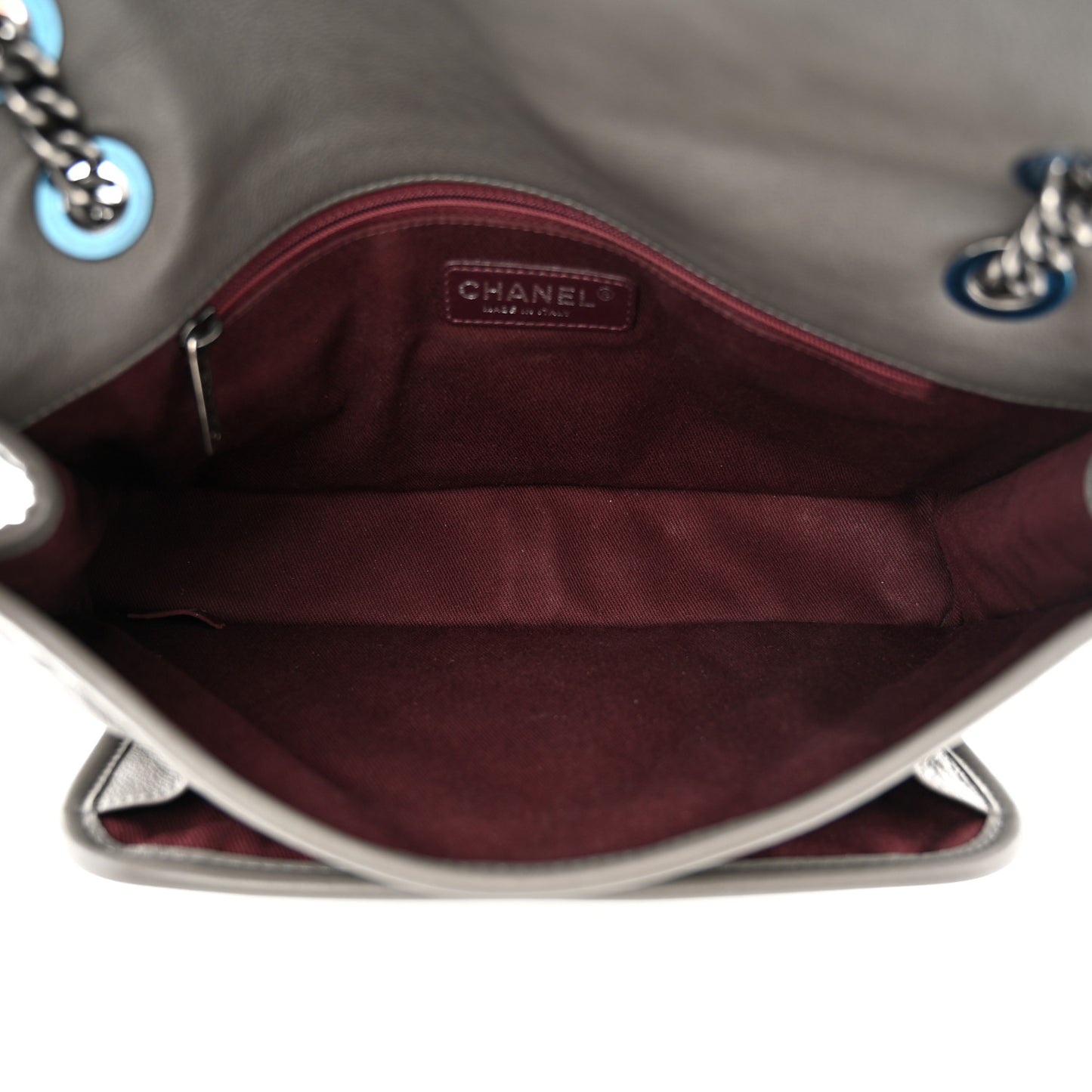 Caviar Quilted Medium French Riviera Flap Grey