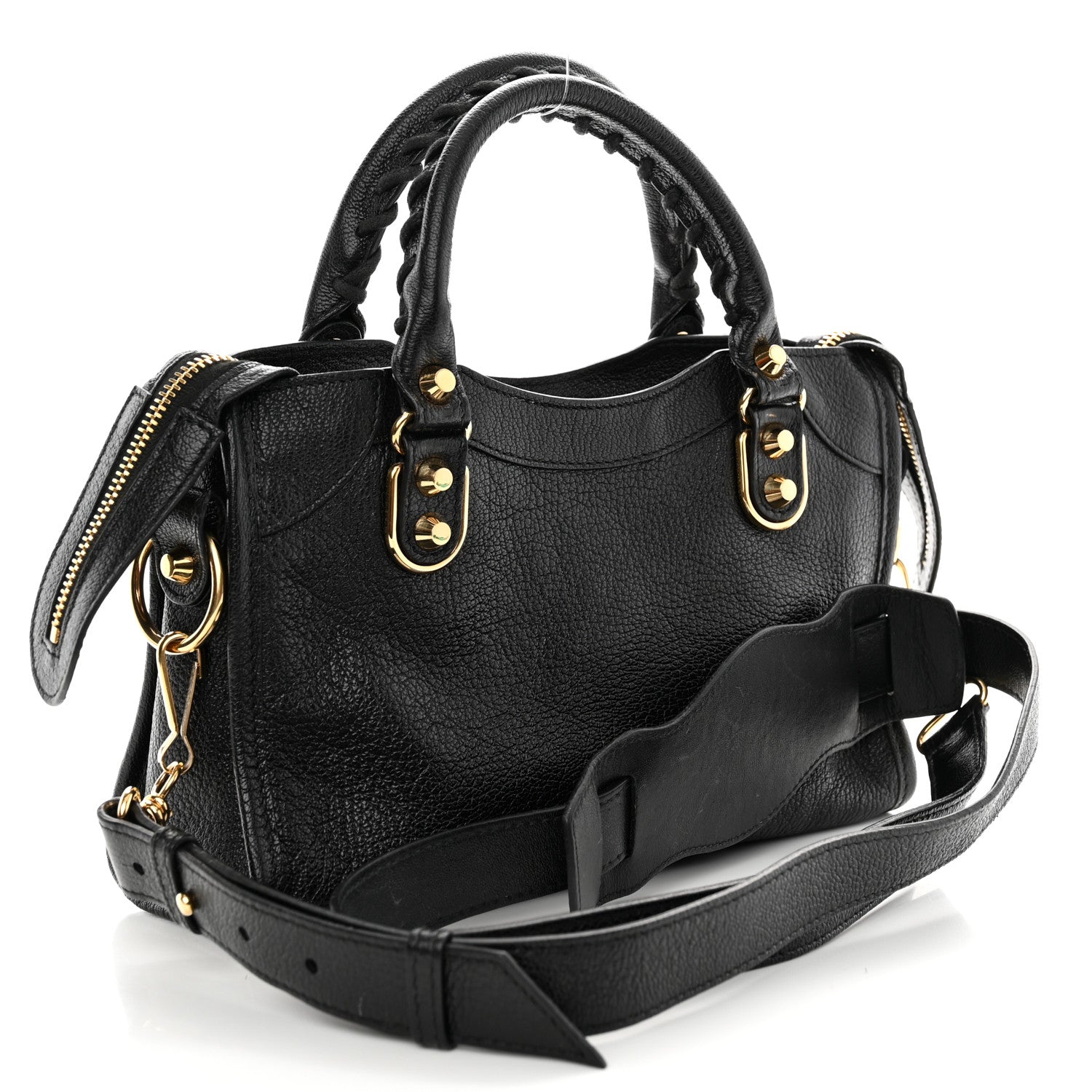 Balenciaga Chevre Gold Metallic Edge Hardware Mini City Black 4 of 11