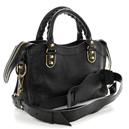 Balenciaga Chevre Gold Metallic Edge Hardware Mini City Black 4 of 11