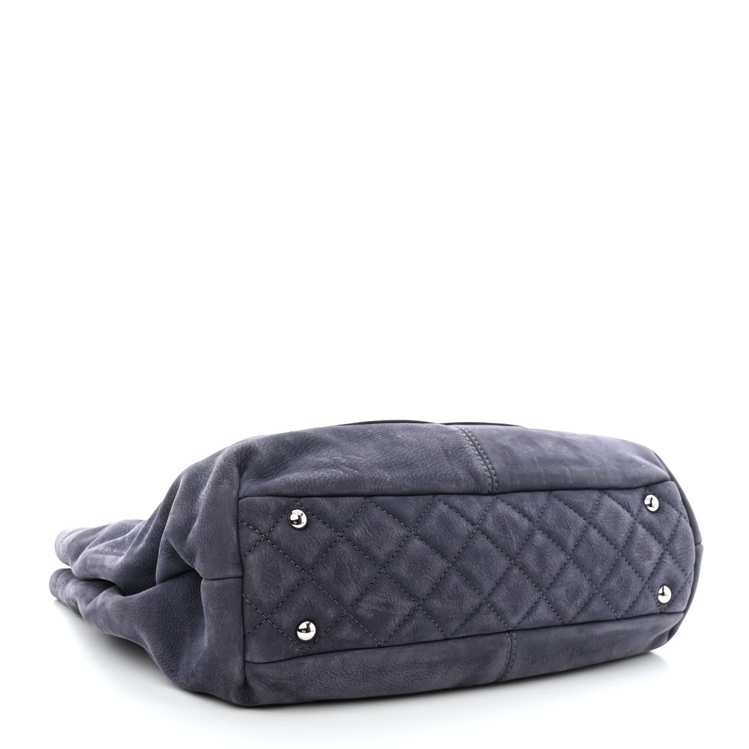 Chanel Nubuck Large Trianon Tote Navy Blue 4 of 11