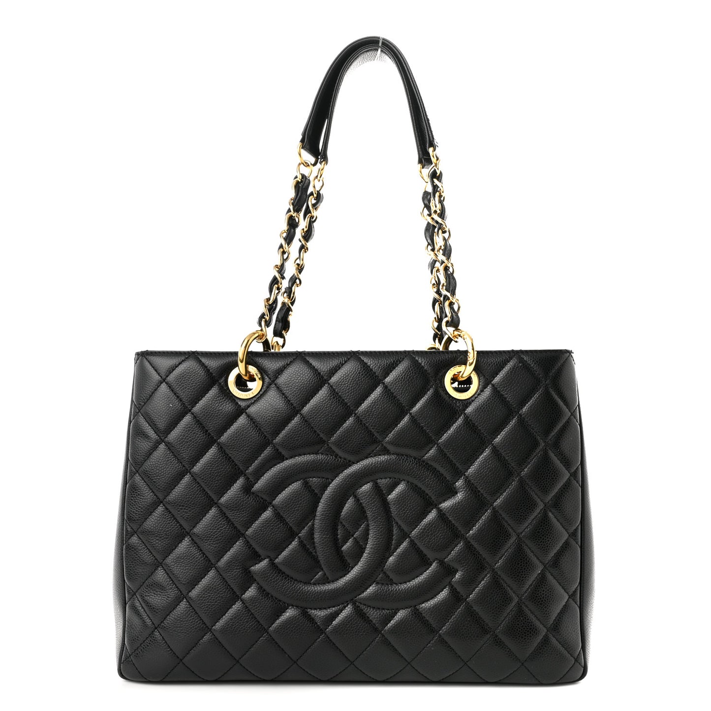 Caviar Quilted Grand Shopping Tote GST Black