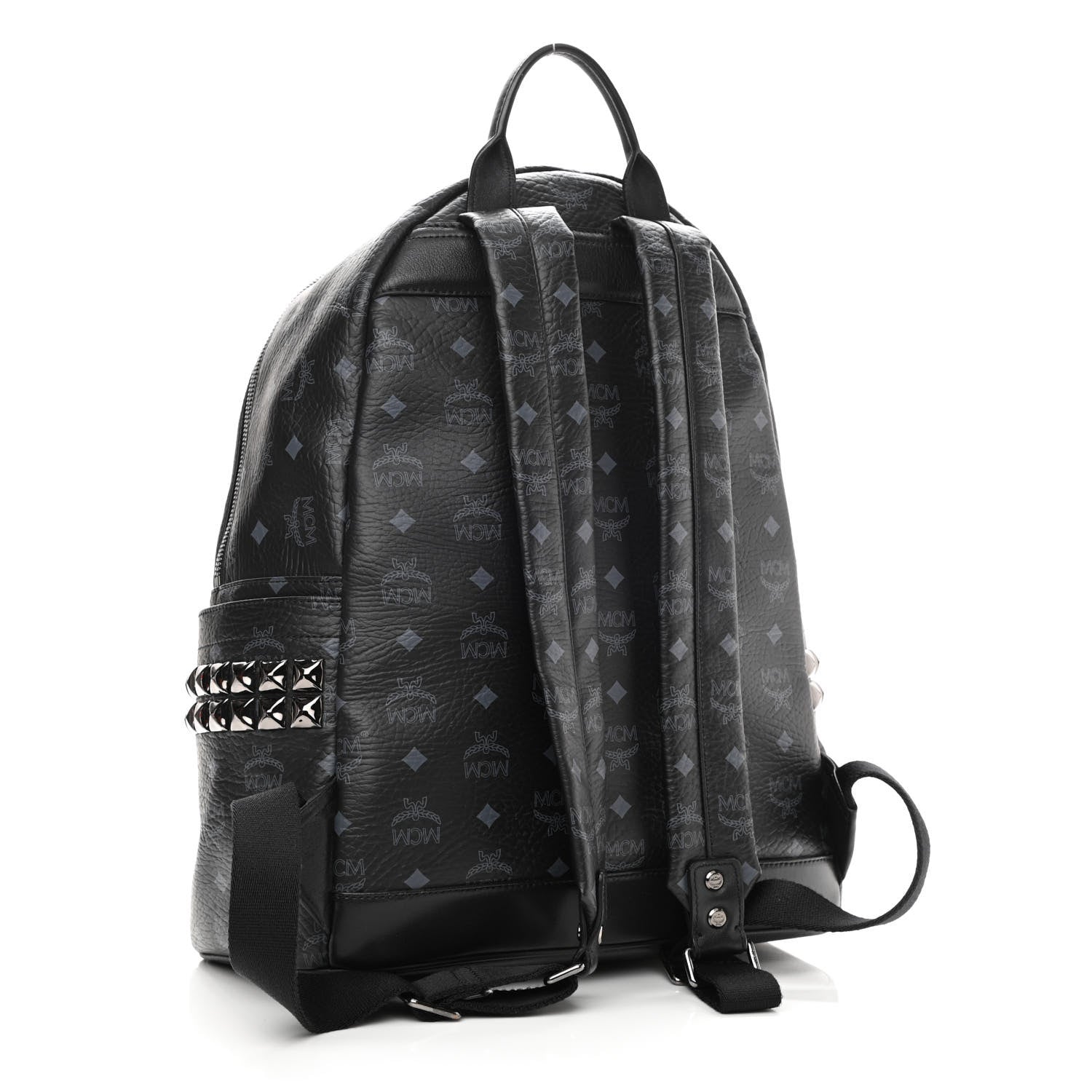 MCM Visetos Medium Side Studs Stark Backpack Black 3 of 10