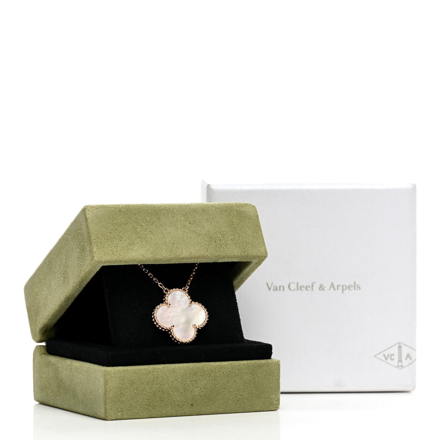 18K Rose Gold Mother of Pearl "Edition Ginza" Magic Alhambra Pendant Necklace