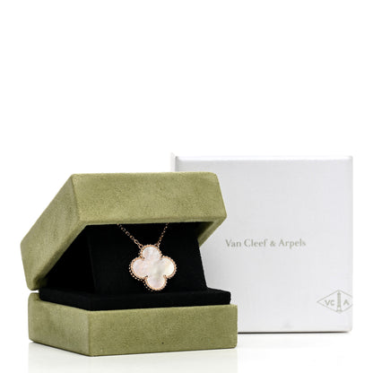 Van Cleef & Arpels 18K Rose Gold Mother of Pearl "Edition Ginza" Magic Alhambra Pendant Necklace 6 of 6