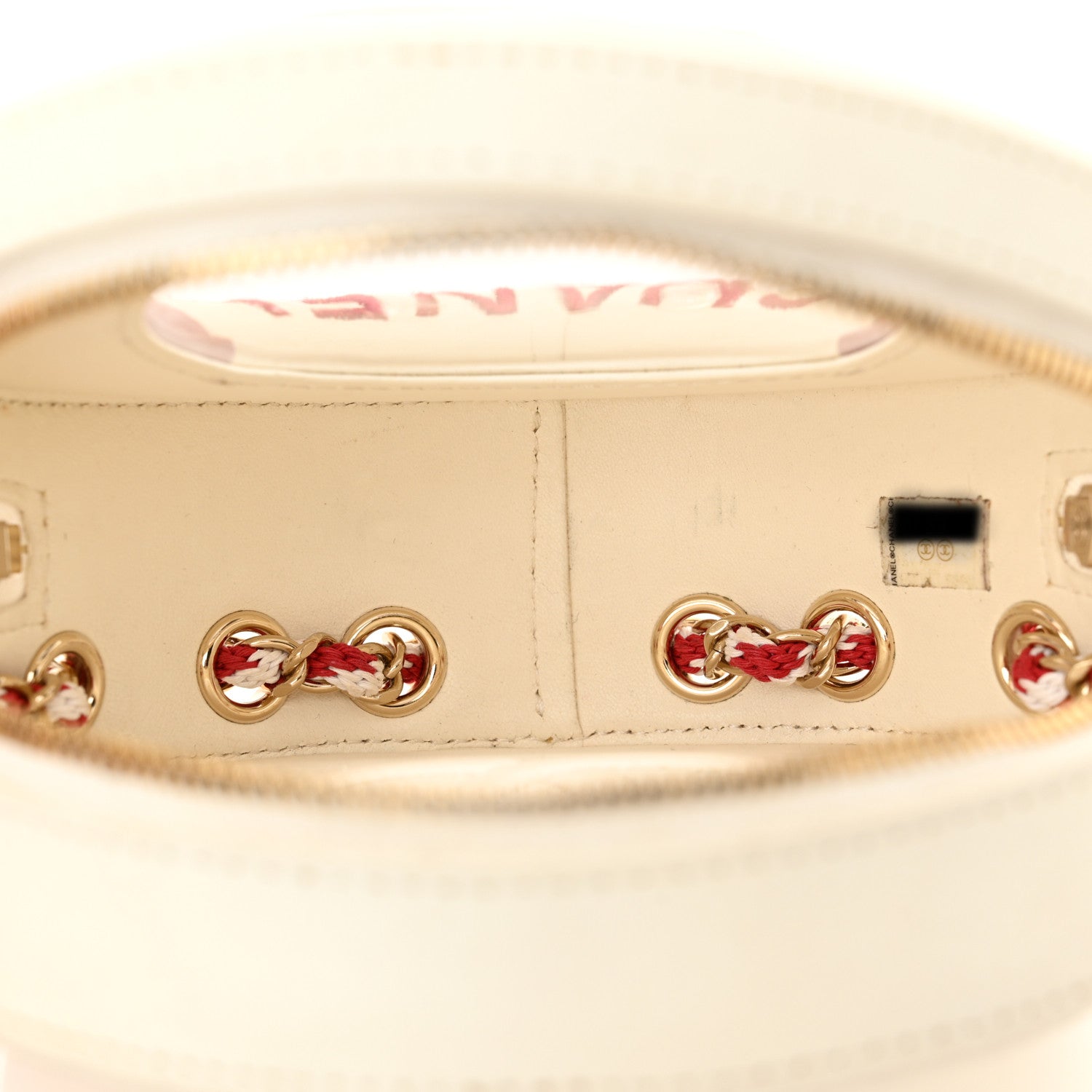 Chanel Lambskin Coco Lifesaver Round Bag Red White 5 of 17