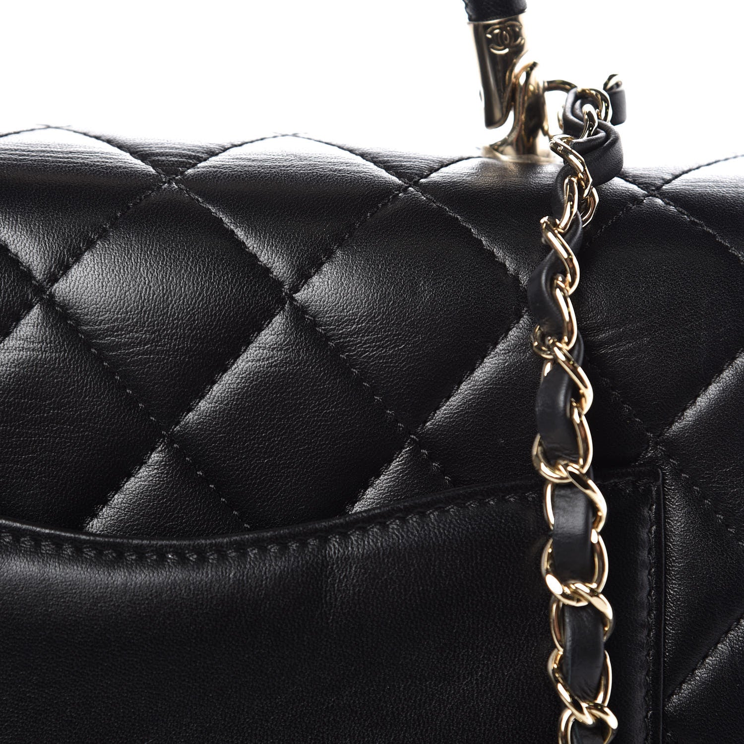 Chanel Lambskin Quilted Medium Carry Chic Flap Black 6 of 9