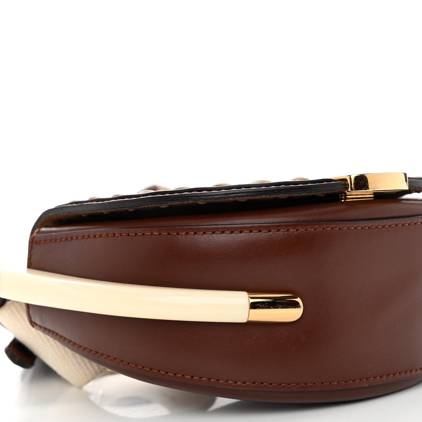 Vitello King Plexiglass Macro Stitchings Moonlight Shoulder Bag Praline