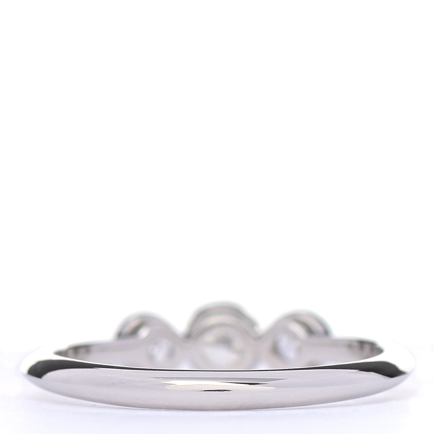 Tiffany Platinum Diamond Three Stone Milgrain Ring 51 5.75 3 of 5
