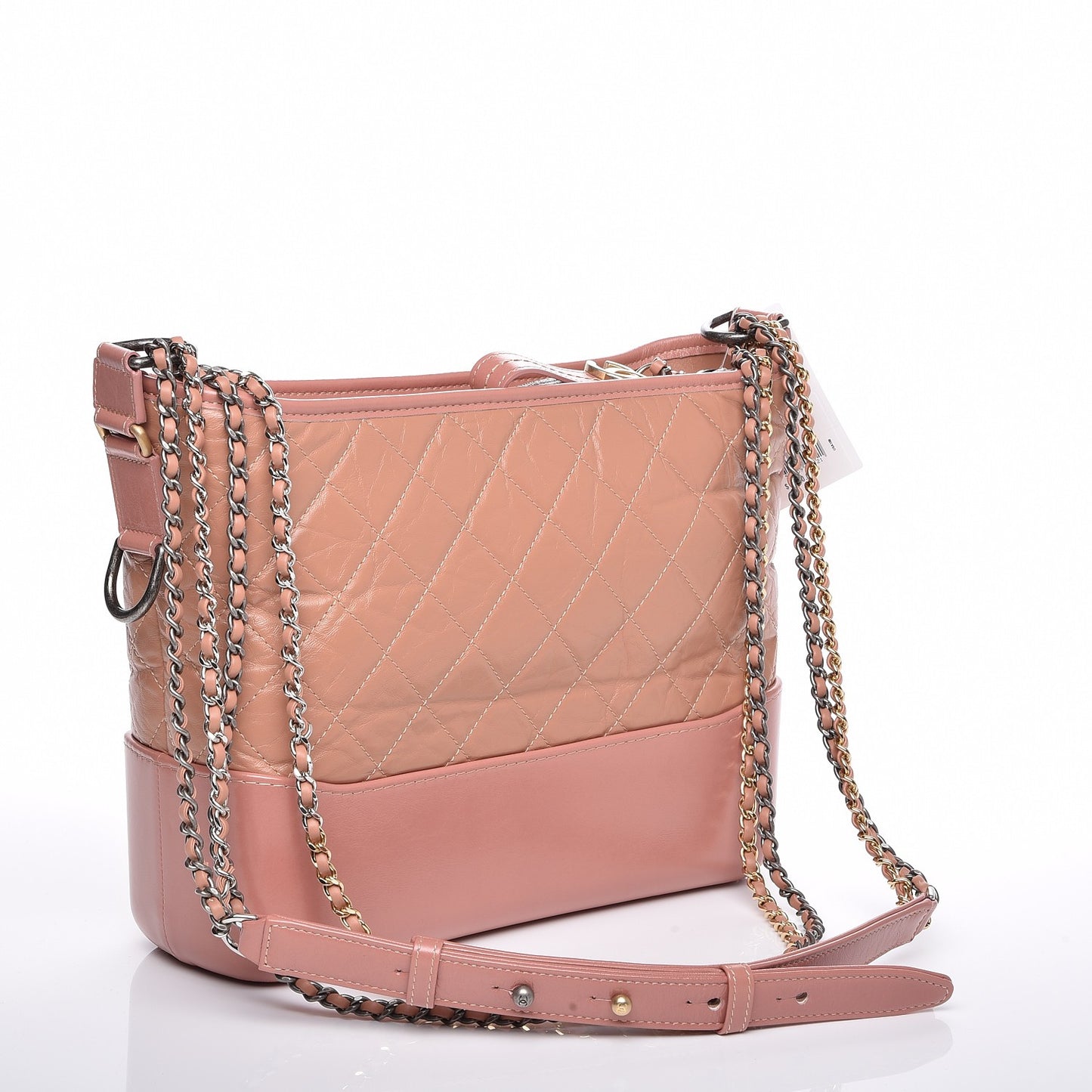 Aged Calfskin Quilted Medium Gabrielle Hobo Pink