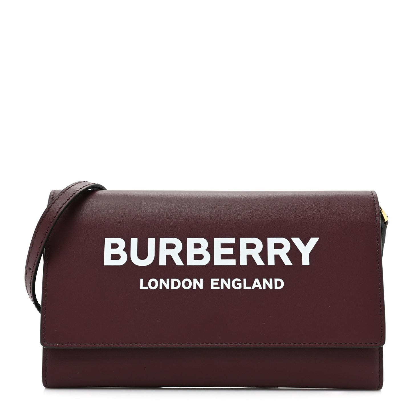 Calfskin Logo Hazelmere Wallet With Detachable Strap Deep Maroon