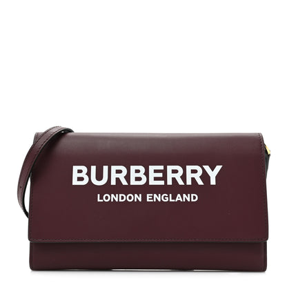 Burberry Calfskin Logo Hazelmere Wallet With Detachable Strap Deep Maroon 1 of 12