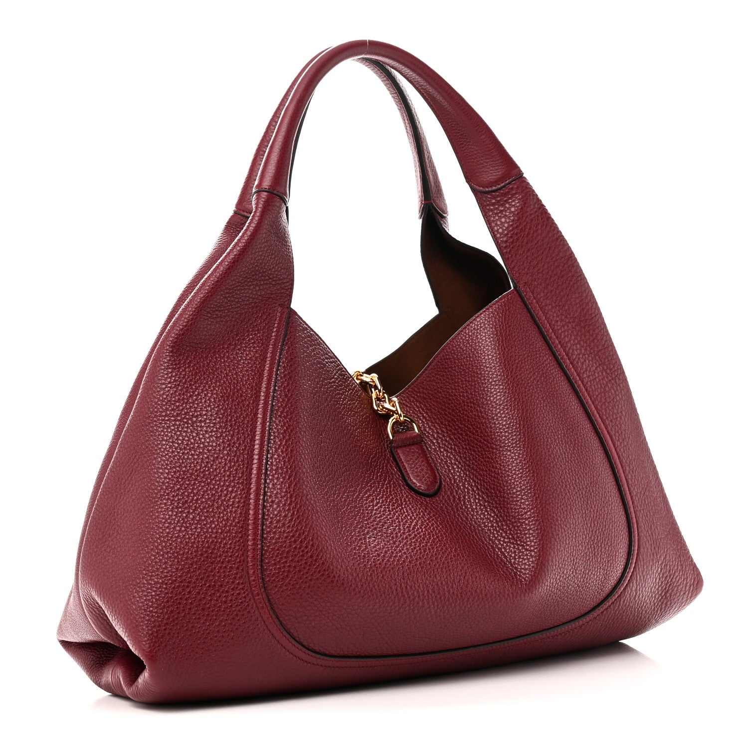 Gucci Grained Calfskin Softbit Maxi Shoulder Bag Rosso Ancora Red 4 of 10