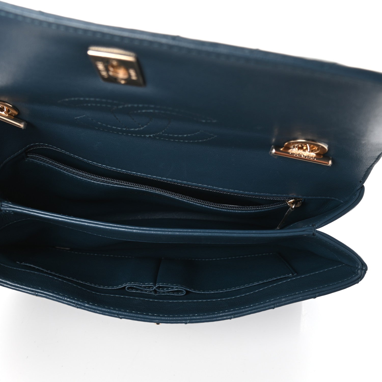 Chanel Lambskin Chevron Quilted Medium Trendy CC Flap Dark Blue 5 of 10