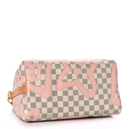 Louis Vuitton Damier Azur Tahitienne Speedy Bandouliere 30 Rose Ballerine 4 of 13