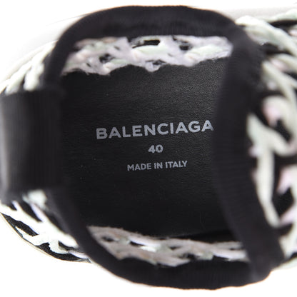 Balenciaga Neoprene Rubber Tressee Womens Tess S Speed Trainer Weaving Sneakers 40 Vert D'Eau White Black 7 of 8