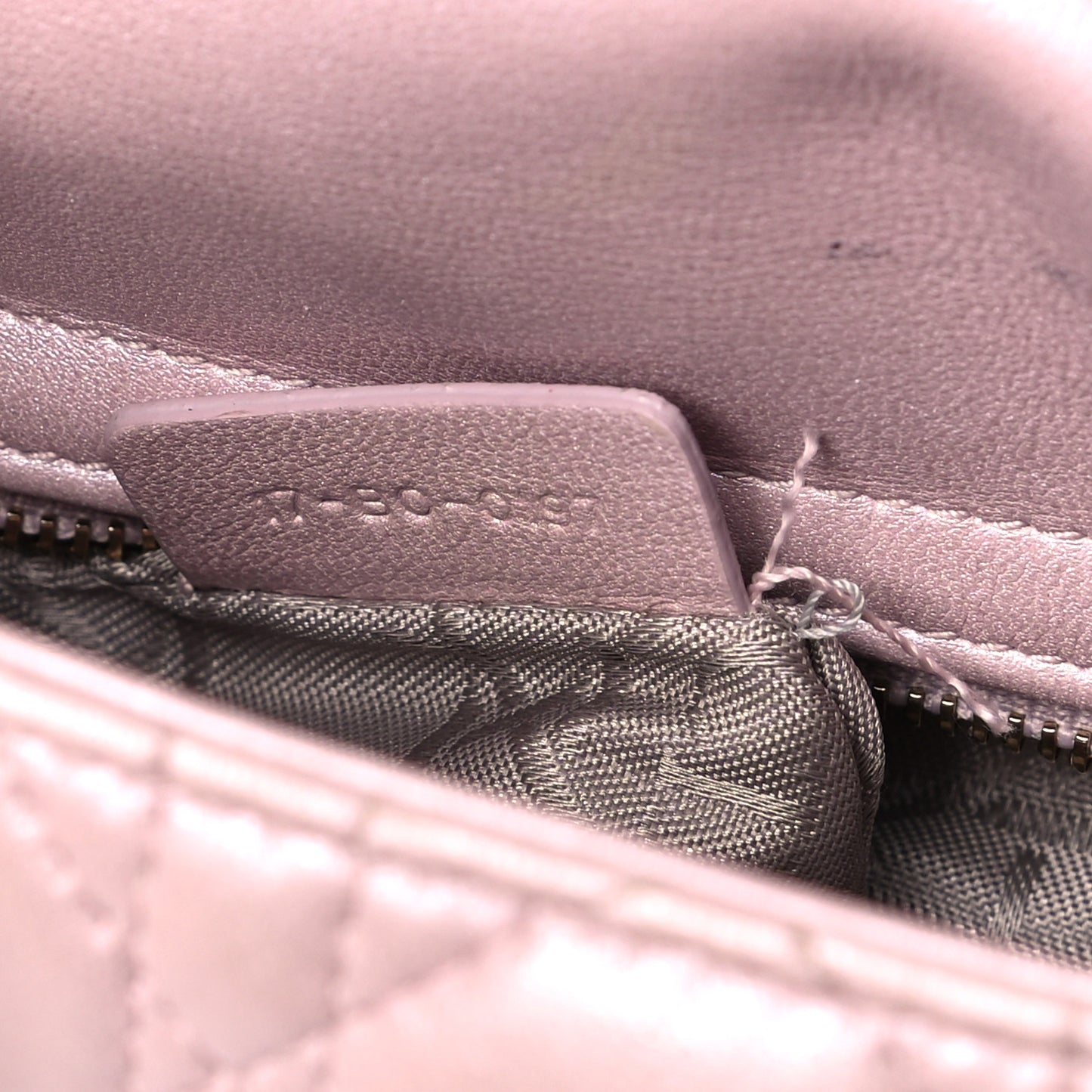 Metallic Lambskin Cannage Mini Lady Dior Lotus