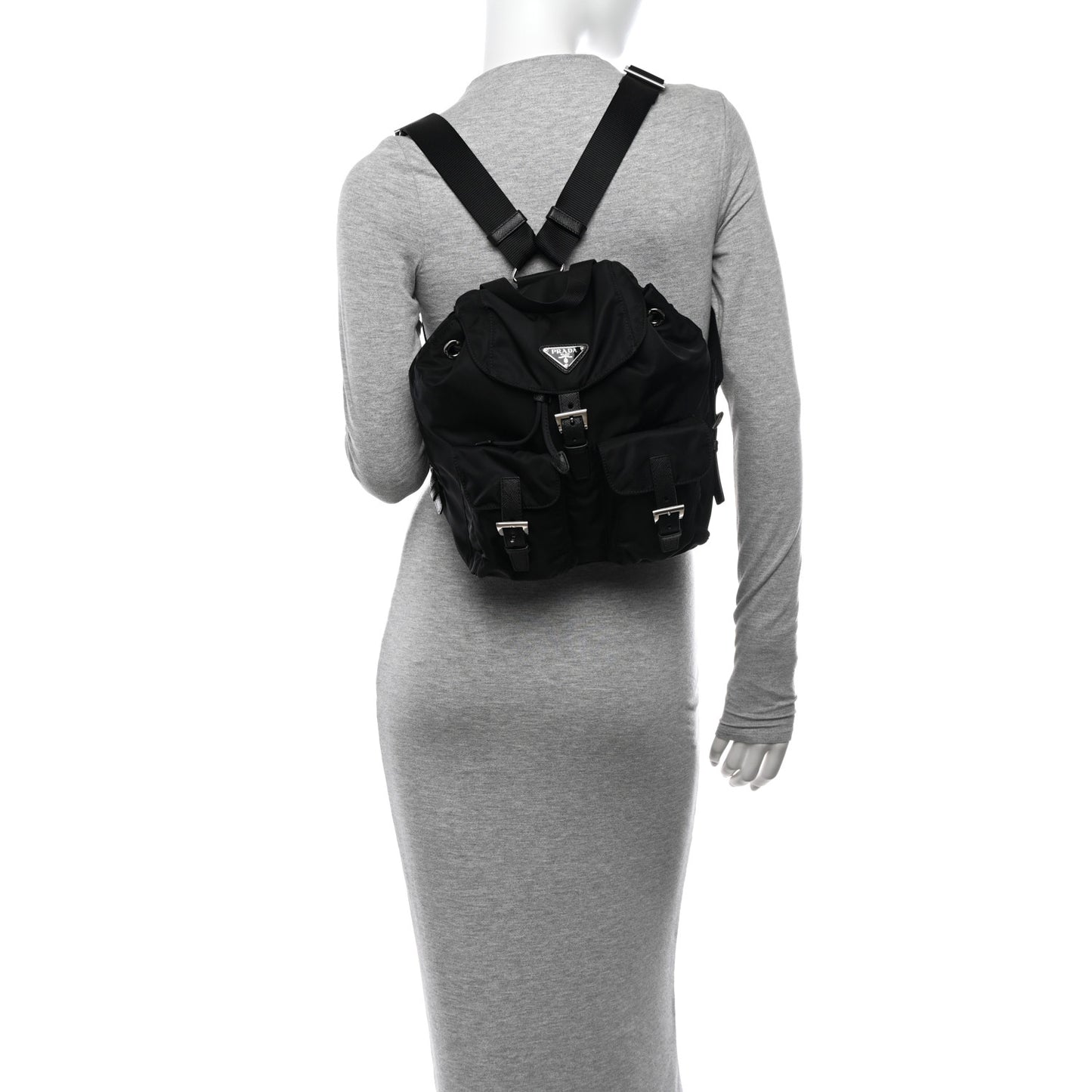 Tessuto Nylon Saffiano Vela Backpack Black