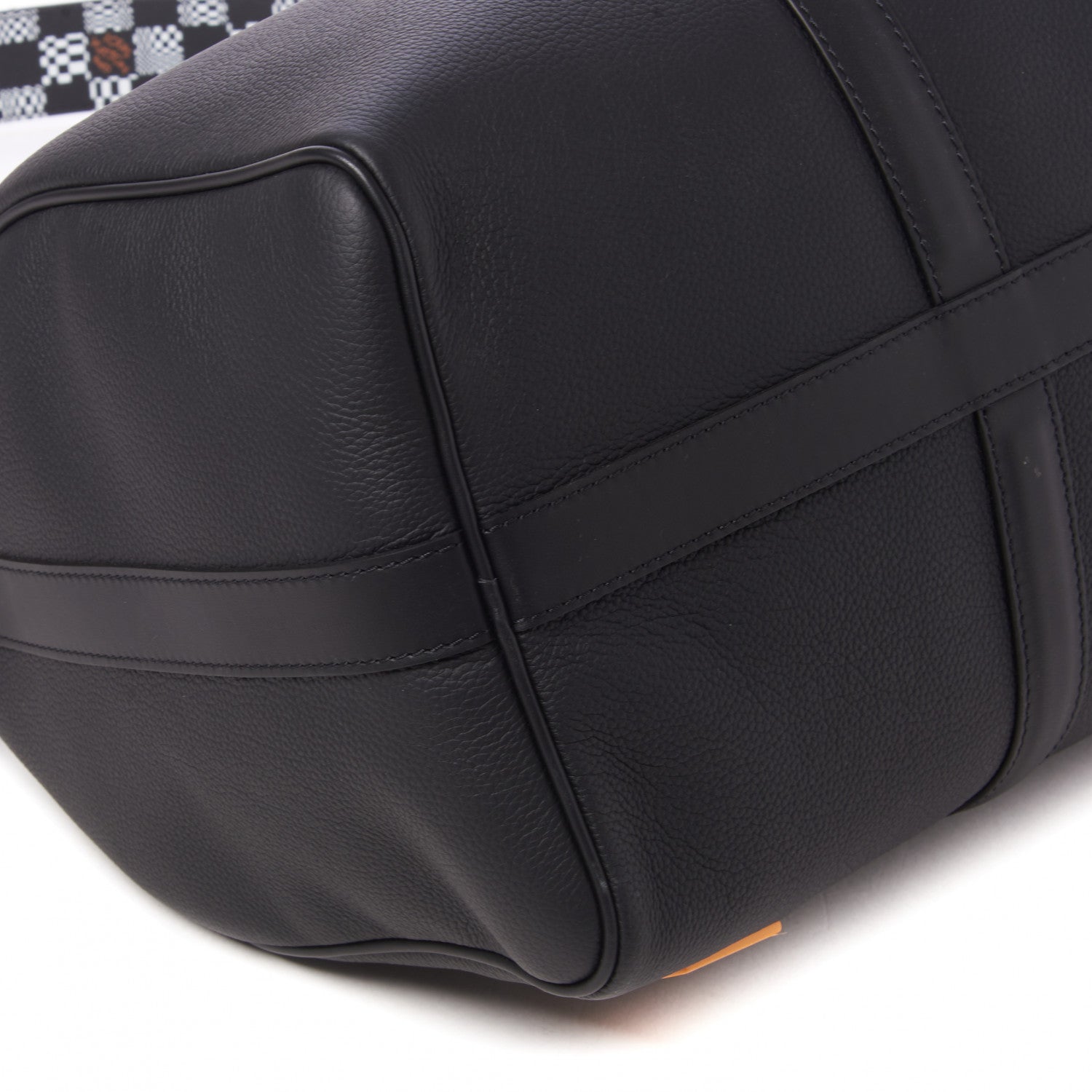 Louis Vuitton Calfskin Damier Distorted Keepall Bandouliere 40 Black 5 of 8