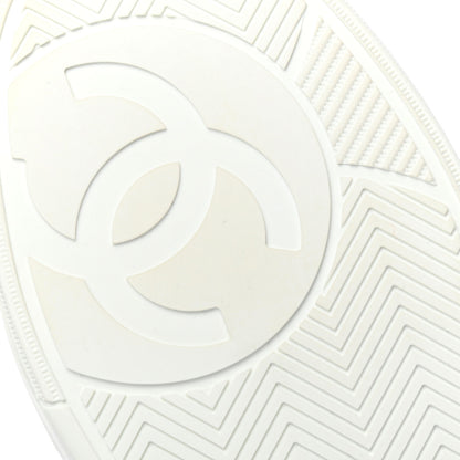 Chanel Calfskin Womens Logo Sneakers 37.5 White Pink 6 of 8
