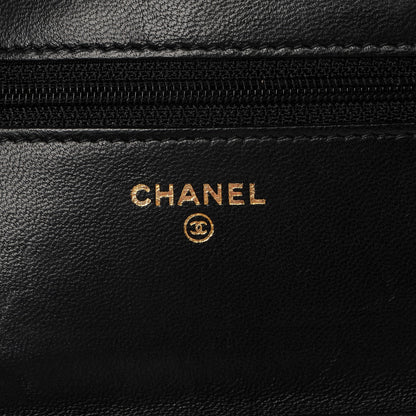 Chanel Lambskin Quilted Wallet On Chain WOC Black 6 of 8