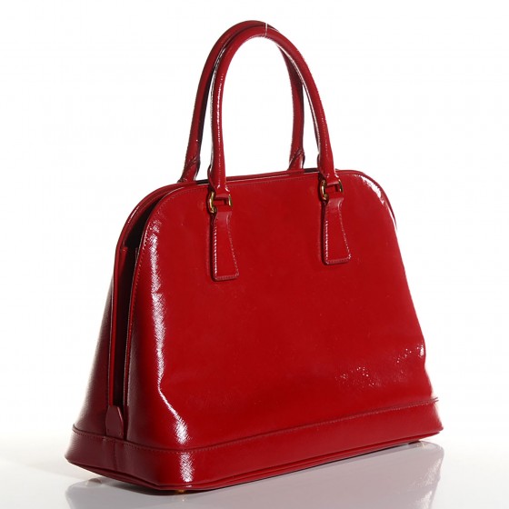 Prada Saffiano Vernice Open Promenade Tote Rosso 3 of 18