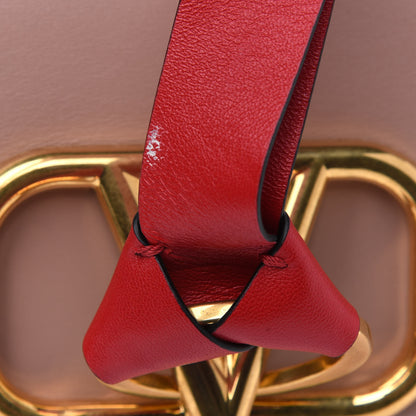 Valentino Garavani Smooth Calfskin Small VRing Crossbody Bag Rose Cannelle Light Ivory Cerise 20 of 23