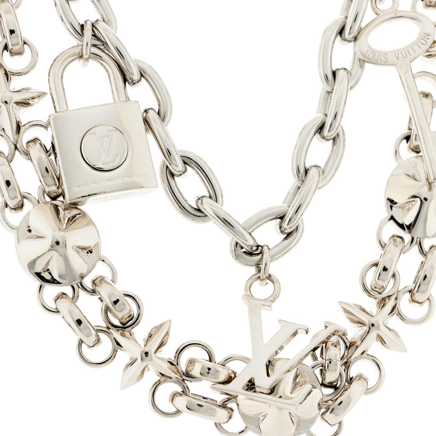 Metal My Flower Chain Bag Charm Silver