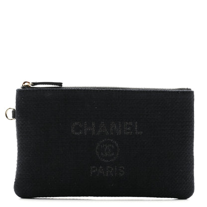Chanel Mixed Fibers Small Deauville Pouch Black 1 of 9