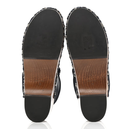 Christian Dior Canvas Oblique Diorquake 20mm Slingback Clogs 38 Deep Blue 5 of 11