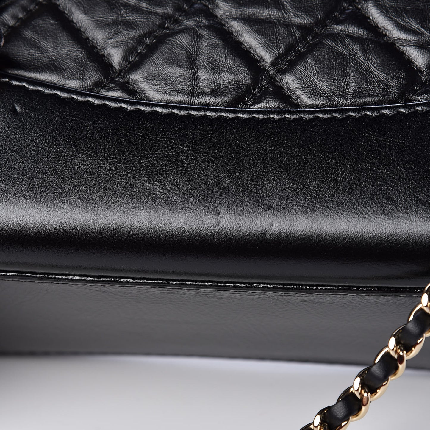 Aged Calfskin Quilted Small Gabrielle Backpack Black