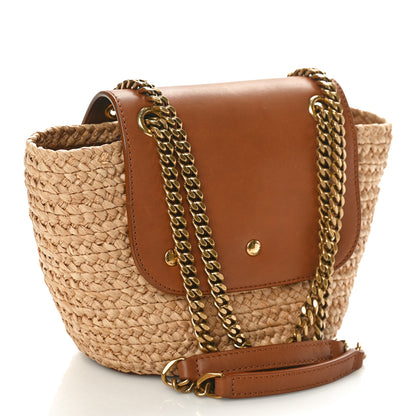 Saint Laurent Raffia Calfskin Mini Manon Natural Brick 2 of 9