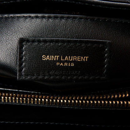 Saint Laurent Sequin Y Quilted Monogram Small Loulou Chain Satchel Black 7 of 11