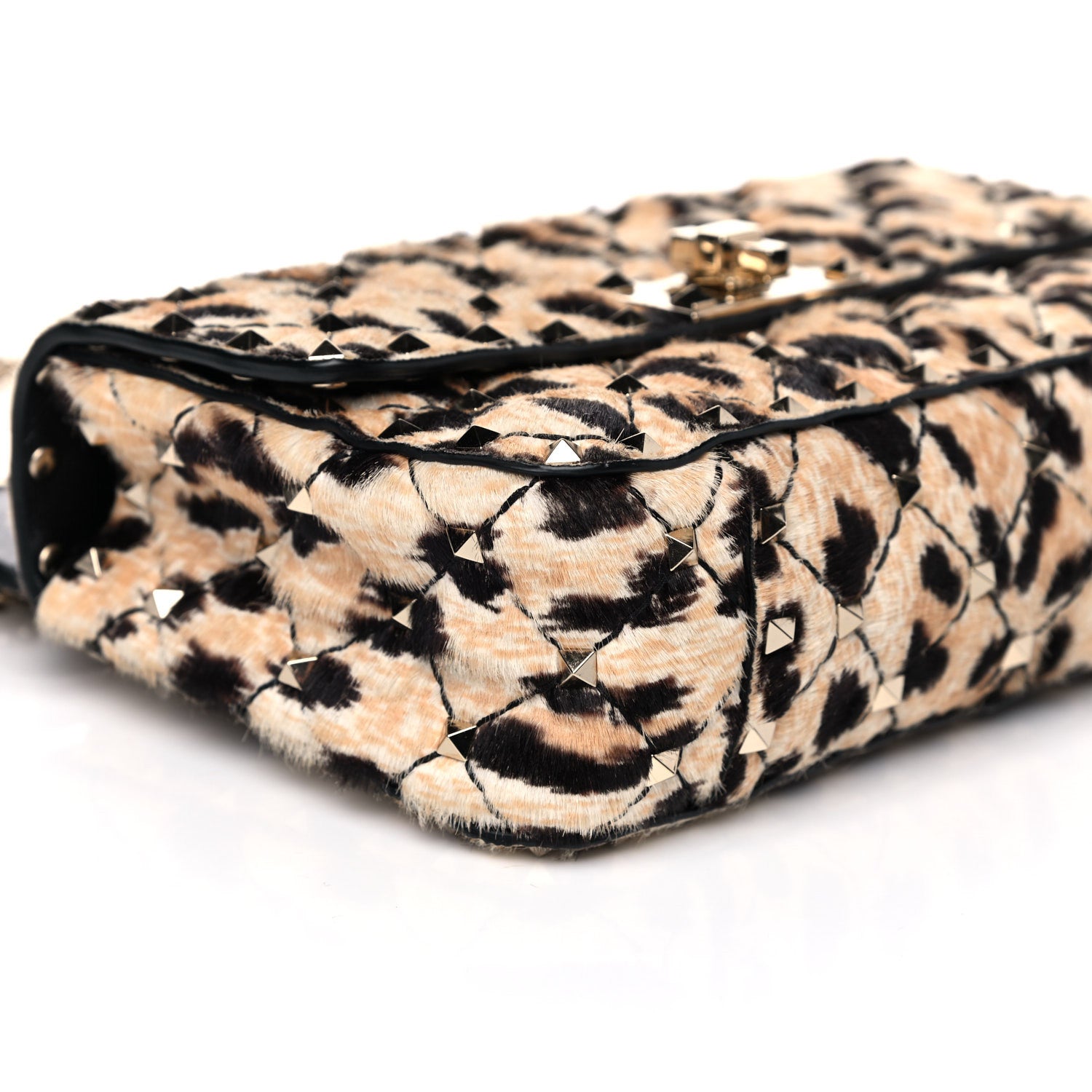 Valentino Garavani Calf Hair Leopard Print Small Rockstud Spike Shoulder Bag 10 of 17