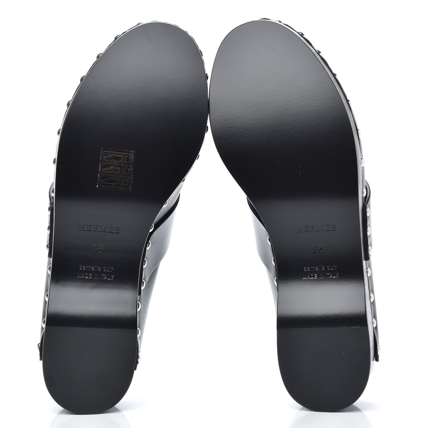 Hermes Calfskin Calya Mules 36 Black 5 of 8