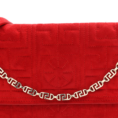 Versace Suede Quilted The Greek Crossbody Clutch Red 14 of 21