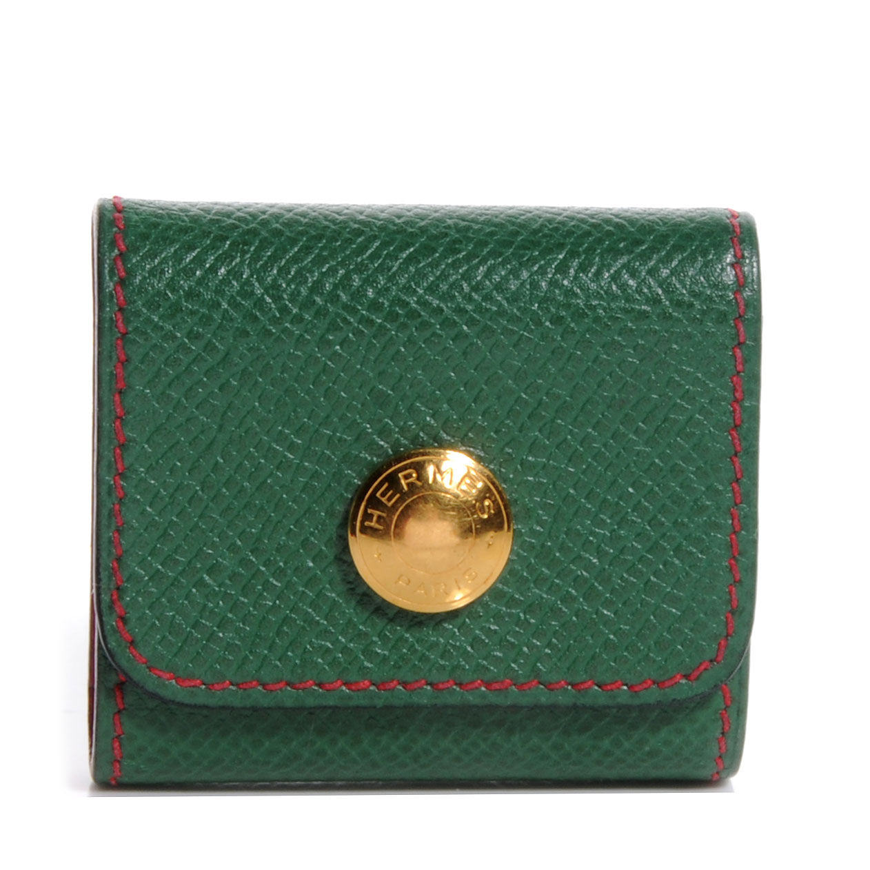 Courchevel Post It Notepad Holder PM w Refill Vert Clair and Rouge Vif
