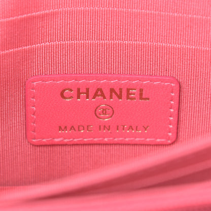 Chanel Lambskin Quilted Mini Trendy CC Wallet On Chain WOC Pink 5 of 9