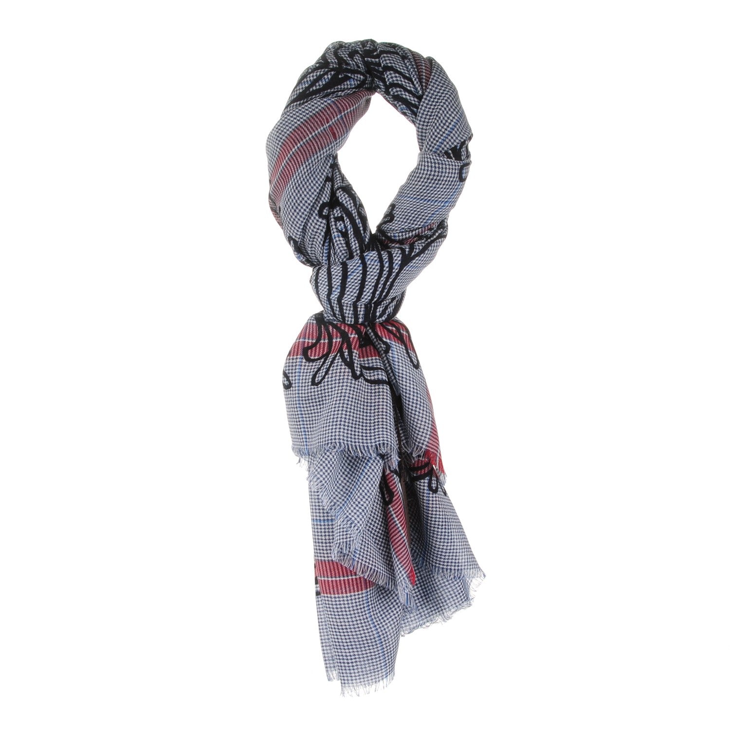 Louis Vuitton Wool Silk Nemeth Stole Marine 1 of 6
