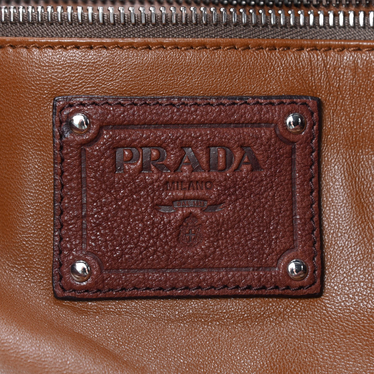 Prada Vitello Daino Zip Tote Tabacco 6 of 9