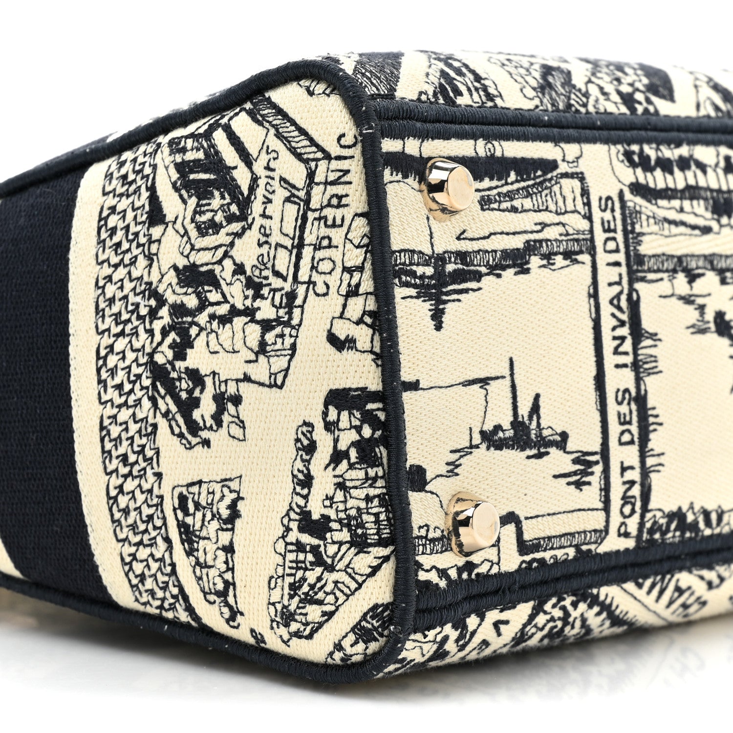 Christian Dior Canvas Embroidered Medium Plan de Paris Lady D-Lite Beige Black 9 of 9