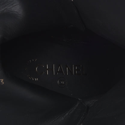 Chanel Lambskin CC Buckle Short Boots 41 Black 7 of 11