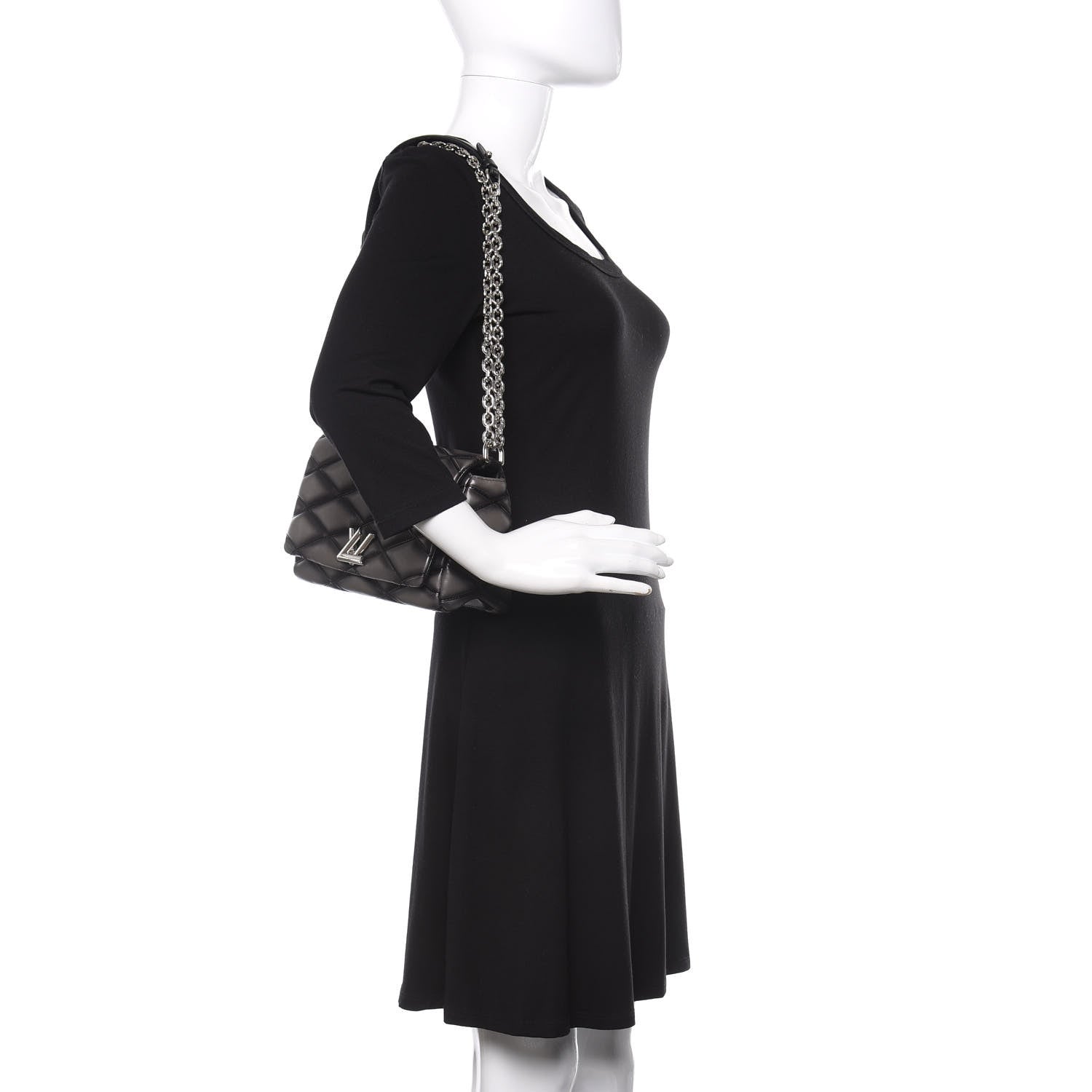 Louis Vuitton Lambskin Malletage GO-14 PM Charcoal 3 of 12