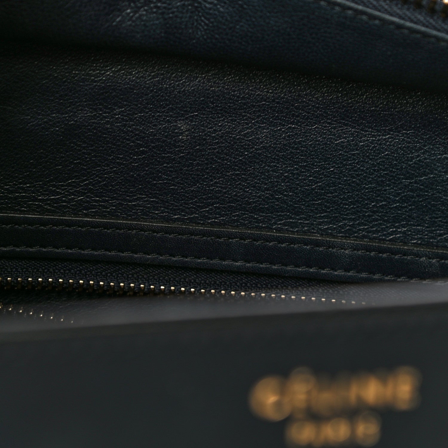 Celine Smooth Calfskin Striped Canvas Micro Luggage Navy Blue 9 of 17