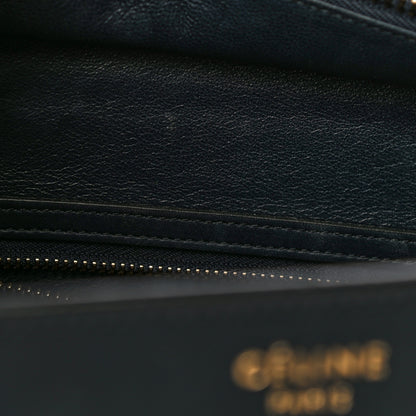 Celine Smooth Calfskin Striped Canvas Micro Luggage Navy Blue 9 of 17