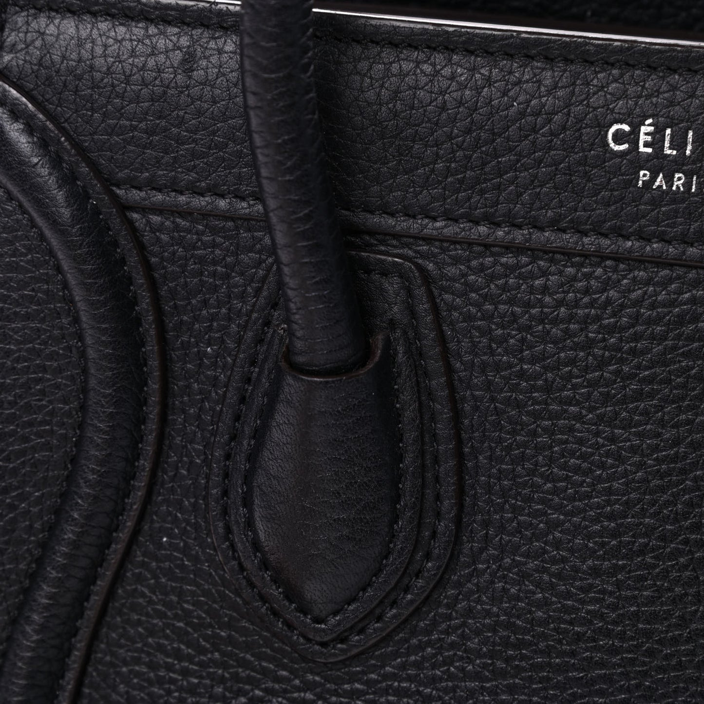Drummed Calfskin Nano Luggage Black