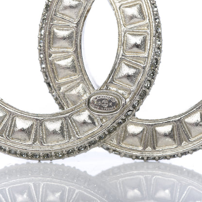 Chanel Baguette Crystal CC Brooch Silver Black 3 of 3