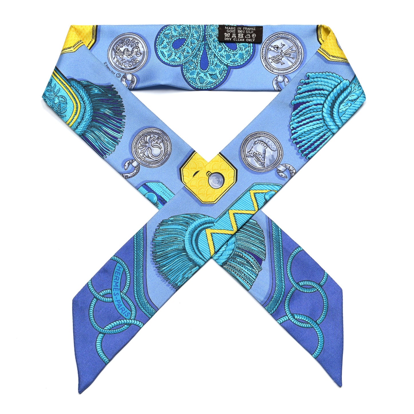 Silk Epaulettes Twilly Lavande Turquoise Jaune
