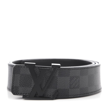 Louis Vuitton Damier Graphite 40mm LV Initiales Belt 100 40 1 of 7
