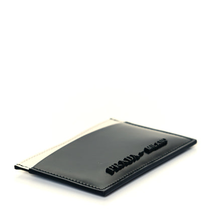 Prada Spazzolato City Calfskin Card Case Black White 3 of 7